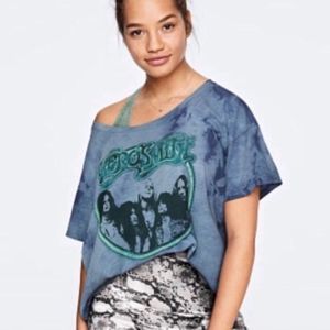 VS PINK Aerosmith Tie Dye Band Tee NEW
